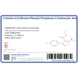 2-aMino-4-(4-broMo-phenyl)-thiophene-3-carboxylic acid ethyl ester, CAS 306934-99-6 — etykieta produktu chemicznego