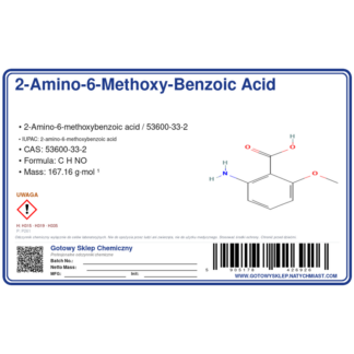 2-aMino-6-Methoxy-benzoic acid, CAS 53600-33-2 — etykieta produktu chemicznego
