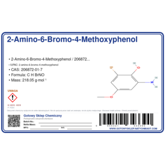 2-aMino-6-broMo-4-Methoxyphenol, CAS 206872-01-7 — etykieta produktu chemicznego
