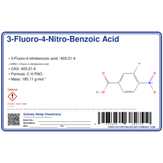 3-fluoro-4-nitro-benzoic acid, CAS 403-21-4 — etykieta produktu chemicznego