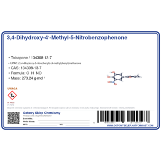 3,4-dihydroxy-4′-Methyl-5-nitrobenzophenone, CAS 134308-13-7 — etykieta produktu chemicznego