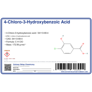 4-Chloro-3-hydroxybenzoic acid, CAS 34113-69-4 — etykieta produktu chemicznego