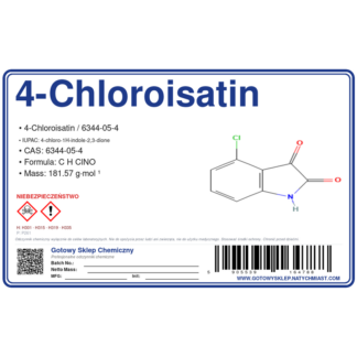 4-chloroisatin, CAS 6344-05-4 — etykieta produktu chemicznego