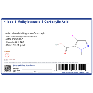 4-iodo-1-Methylpyrazole-5-carboxylic acid, CAS 75092-30-7 — etykieta produktu chemicznego