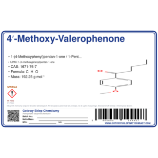 4′-Methoxy-valerophenone, CAS 1671-76-7 — etykieta produktu chemicznego