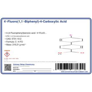 4′-fluoro(1,1′-biphenyl)-4-carboxylic acid, CAS 5731-10-2 — etykieta produktu chemicznego