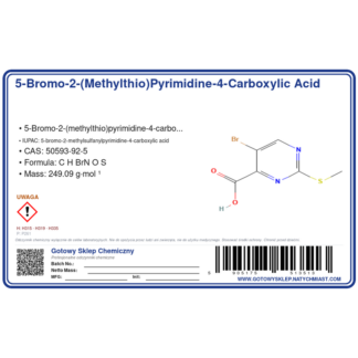 5-broMo-2-(Methylthio)pyriMidine-4-carboxylic acid, CAS 50593-92-5 — etykieta produktu chemicznego