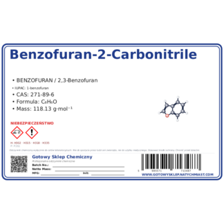 benzofuran-2-carbonitrile, CAS 271-89-6 — etykieta produktu chemicznego
