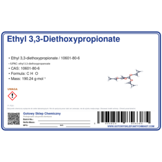 ETHYL 3,3-DIETHOXYPROPIONATE, CAS 10601-80-6 — etykieta produktu chemicznego