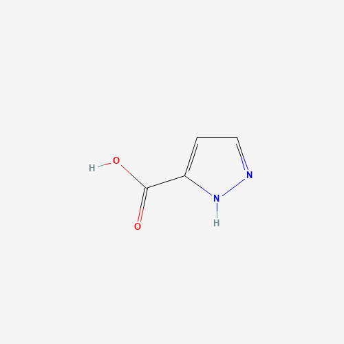 Szkielet 2D 1H-PYRAZOLE-3-CARBOXYLIC ACID, CAS 1621-91-6, wzór C4H4N2O2