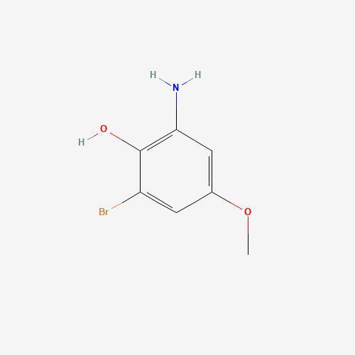 Szkielet 2D 2-aMino-6-broMo-4-Methoxyphenol, CAS 206872-01-7, wzór C7H8BrNO2