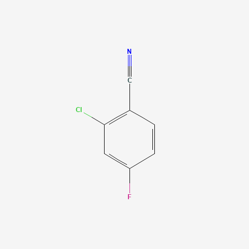 Szkielet 2D 2-chloro-4-fluoro-benzonitrile, CAS 60702-69-4, wzór C7H3ClFN