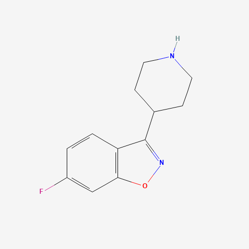 Szkielet 2D 4-(6-fluoro-1,2-benzisoxazol-3-yl)-piperidine, CAS 84163-77-9, wzór C12H13FN2O