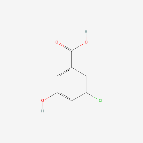 Szkielet 2D 3-CHLORO-5-HYDROXY-BENZOIC ACID, CAS 53984-36-4, wzór C7H5ClO3