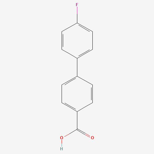 Szkielet 2D 4'-fluoro(1,1'-biphenyl)-4-carboxylic acid, CAS 5731-10-2, wzór C13H9FO2