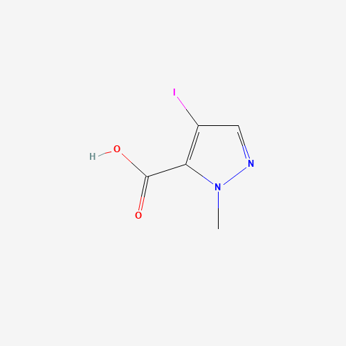 Szkielet 2D 4-iodo-1-Methylpyrazole-5-carboxylic acid, CAS 75092-30-7, wzór C5H5IN2O2