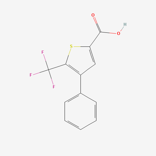 Szkielet 2D (4-phenyl-5-trifluoroMethyl)thiophene-2-carboxylic acid, CAS 208108-76-3, wzór C12H7F3O2S