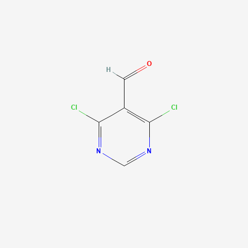 Szkielet 2D 4,6-dichloro-pyriMidine-5-carboxaldehyde, CAS 5305-40-8, wzór C5H2Cl2N2O