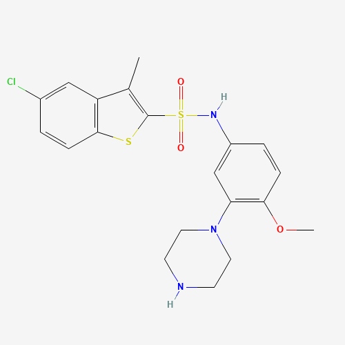 Szkielet 2D SB-271046, CAS 209481-20-9, wzór C20H22ClN3O3S2